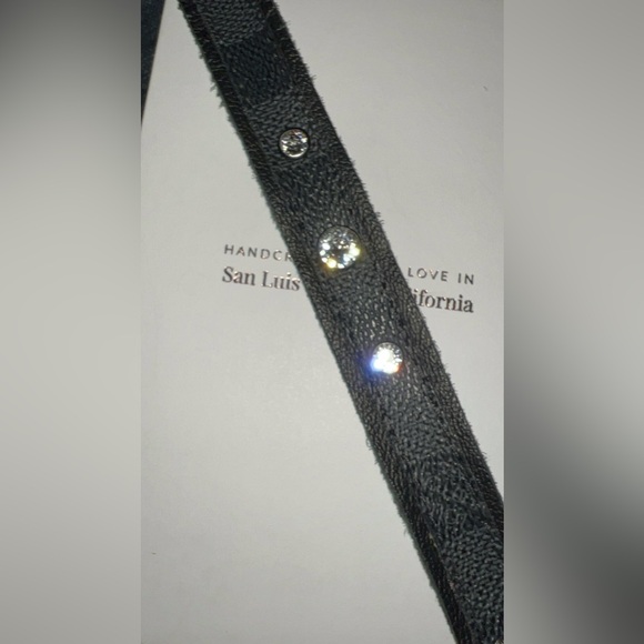 Upcycled black Louis Vuitton Damier graphite with LOGO leather bracelet - Picture 4 of 7